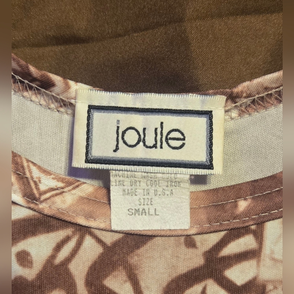 Vintage 90s Joule Brown Abstract Print Spaghetti Strap Dress Tie Back Small Y2K - Picture 5 of 5